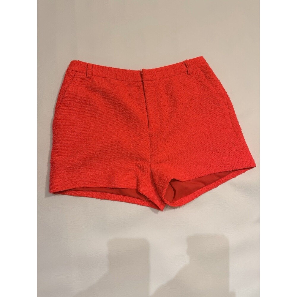 L’AGENCE Red coral Tweed High Rise Shorts Size 8